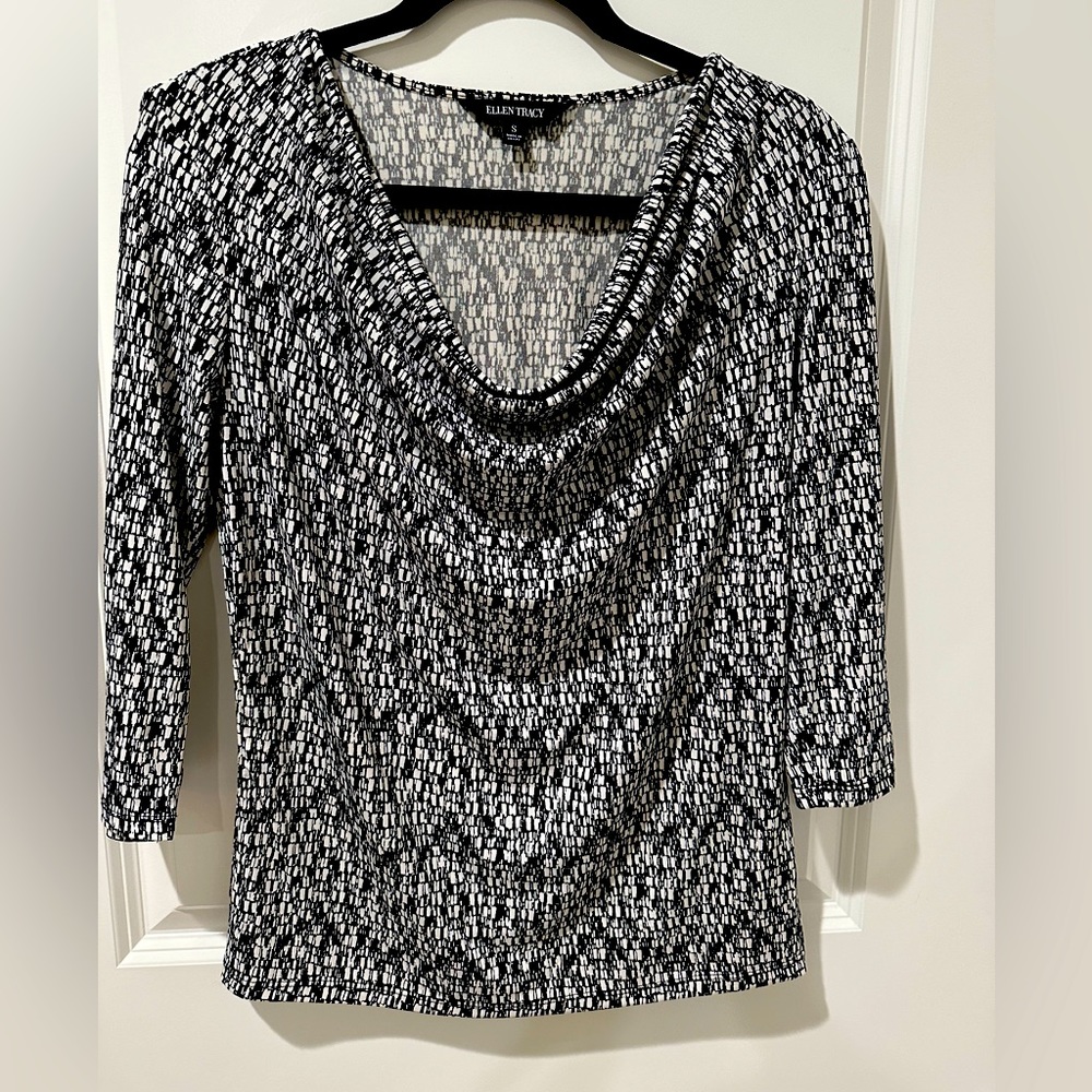 Ellen Tracy drape collar women’s blouse.